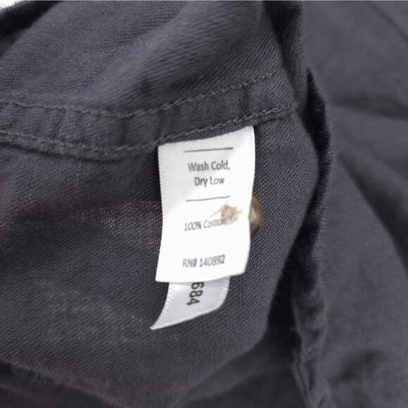 MARINE LAYER Gray Button Up Long Sleeve Shirt Floral Embroidered Size SMALL - Picture 8 of 9